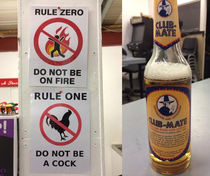 Rules to Hacman, the Manchester hackspace, and some club mate